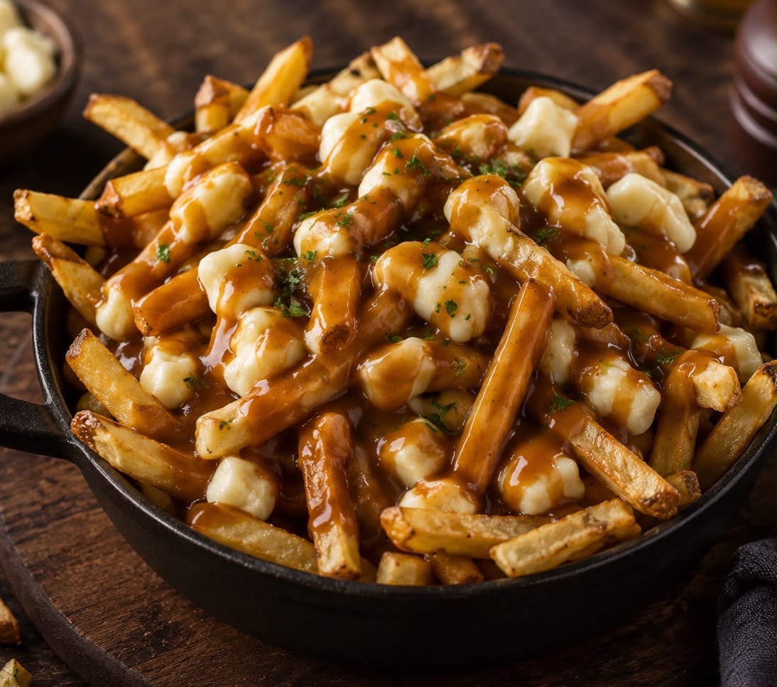 Loaded fries with gravy and cheese curds — East London